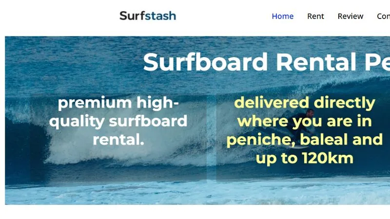 Preview of the official Surf Stash website