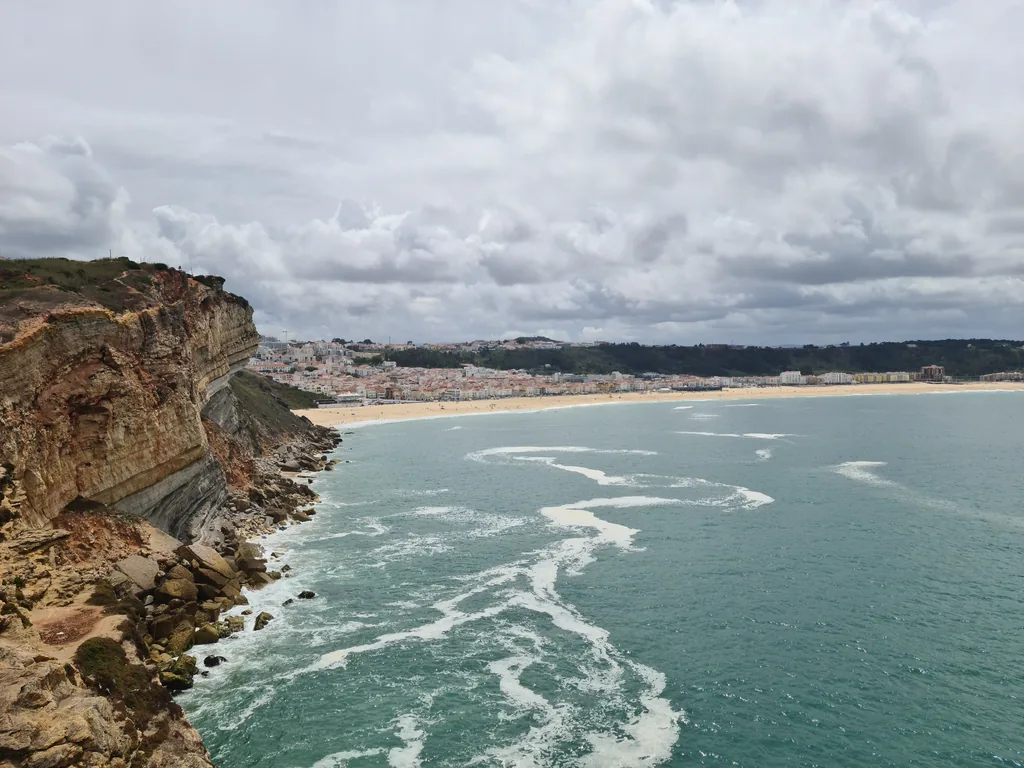 Nazaré town beach and coastline
