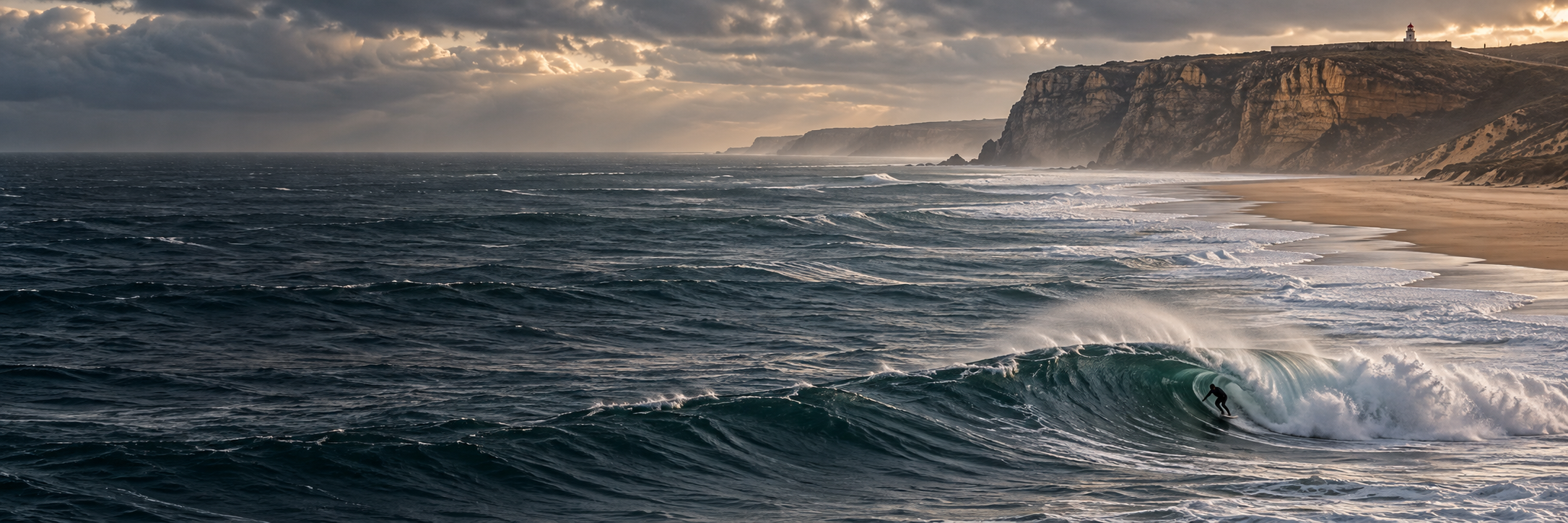 Nazaré, generated coastal illustration